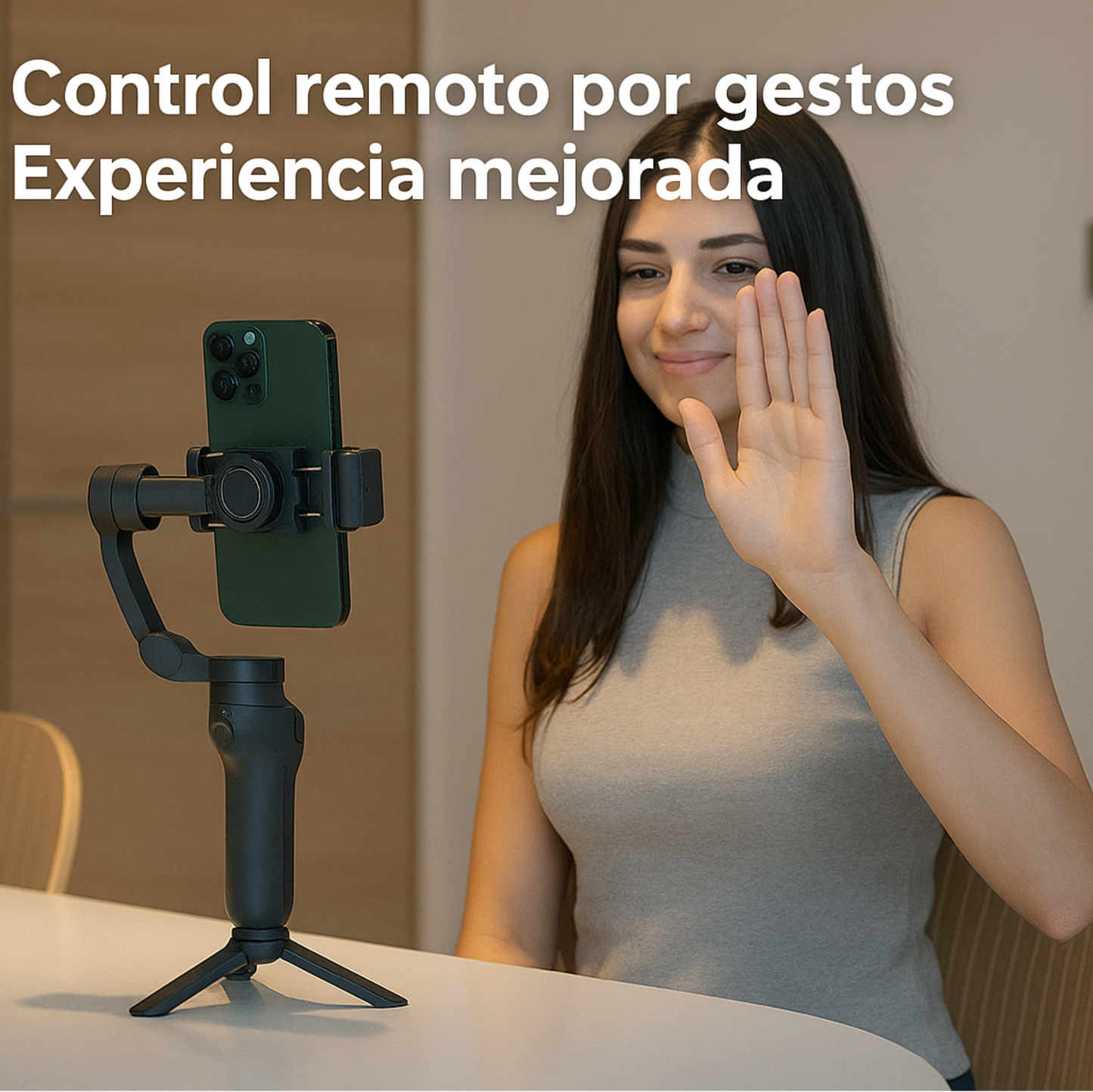 Gimbal con seguimiento facial IA y luz led