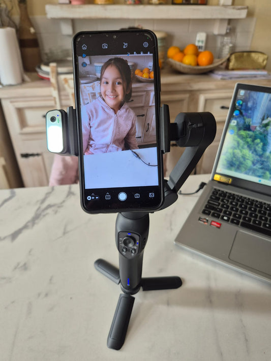 Gimbal con seguimiento facial IA y luz led