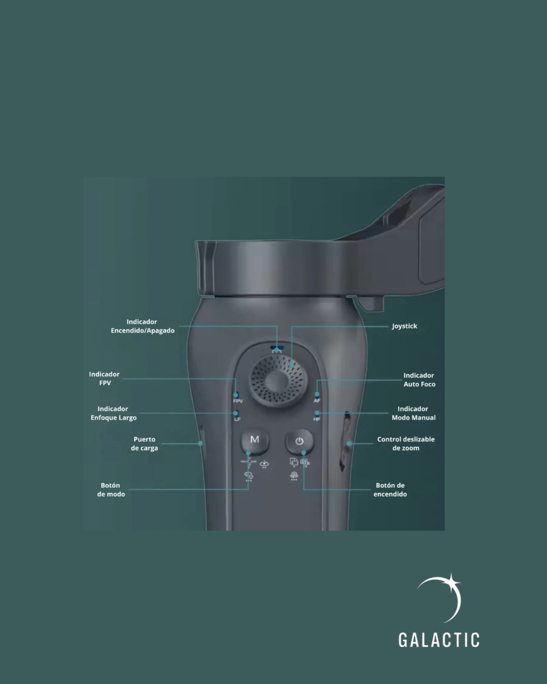 Gimbal con seguimiento facial IA y luz led